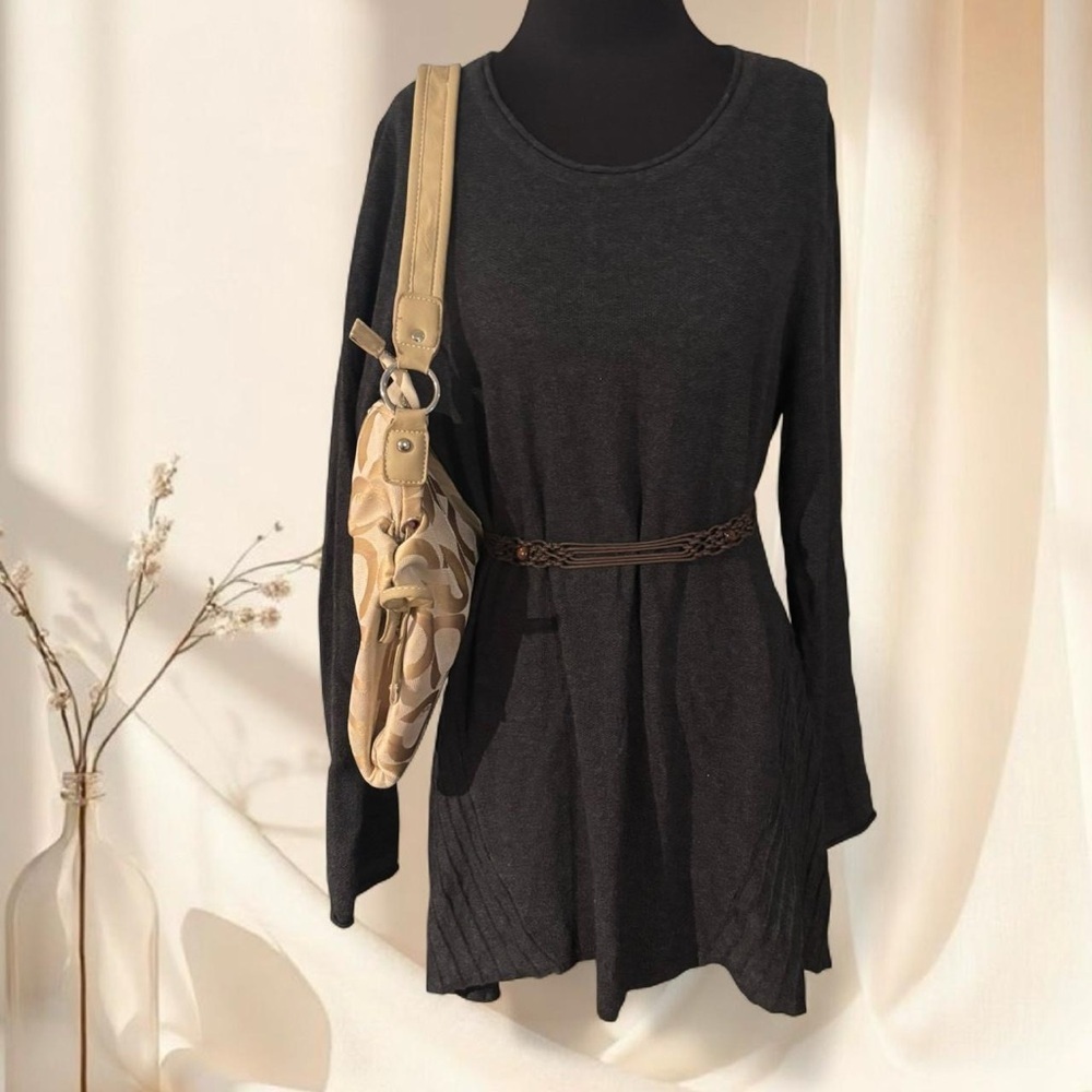 Y2K Dark charcoal knit tunic sweater dress size M